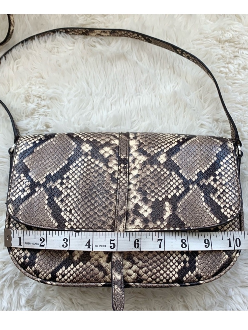 Lk New Banana Republic Snake Print Leather Crossbody purse - Picture 13 of 15